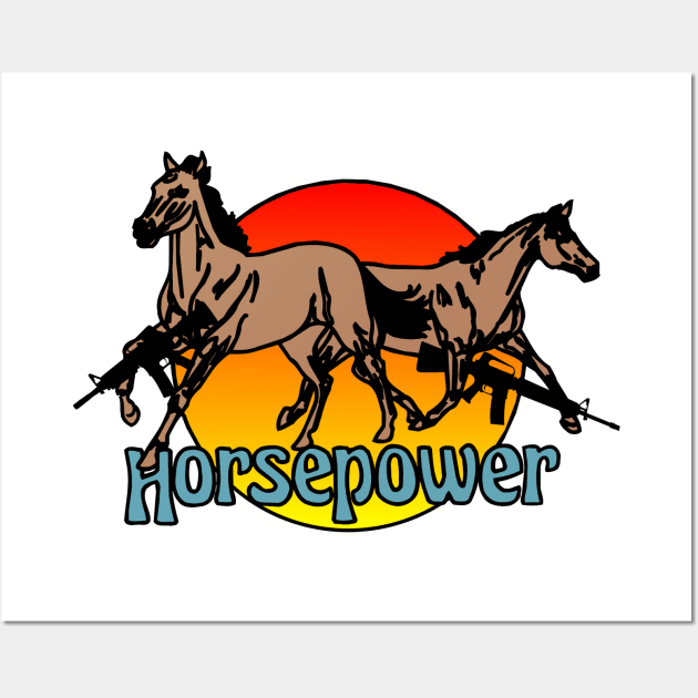 I Love Horses Horse Power For Horse Lovers AKA People Who Love Horses Cottagecore Vibrations Wall Art by blueversion